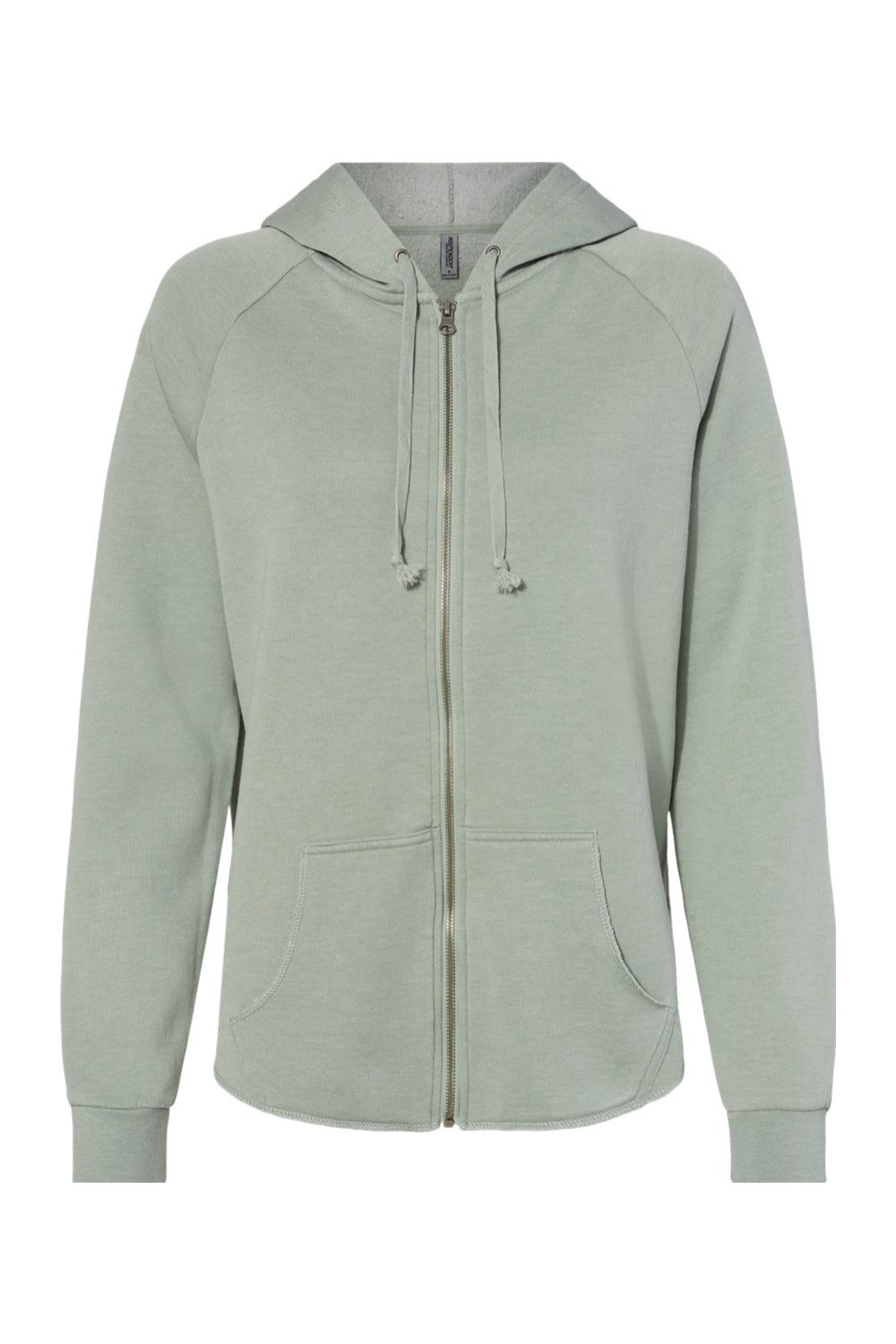 Independent Trading Co. Women's California Wave Wash Full-Zip Hooded Sweatshirt in Sage