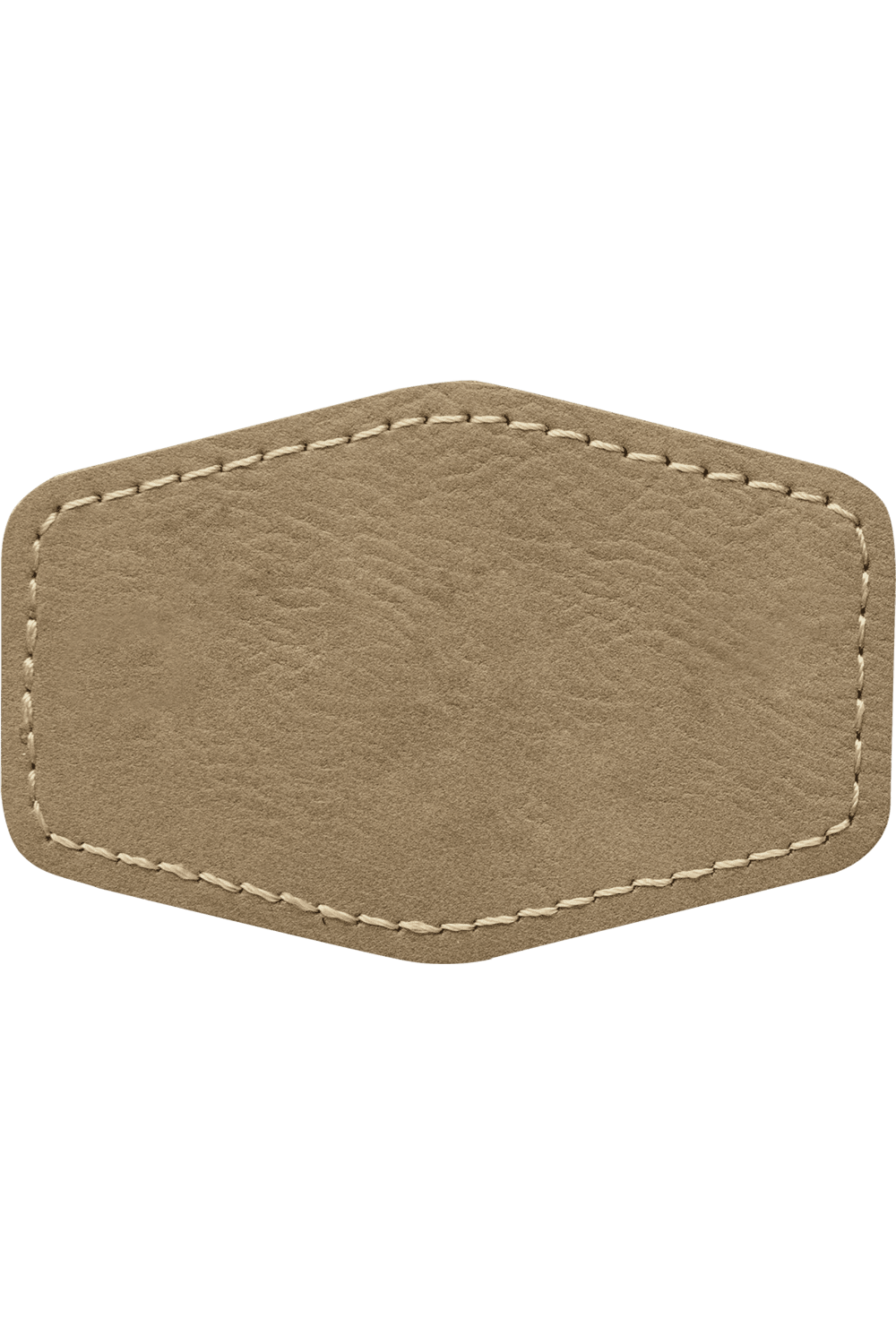 3" x 2" Hex Leatherette Patch with Heat Seal Backing