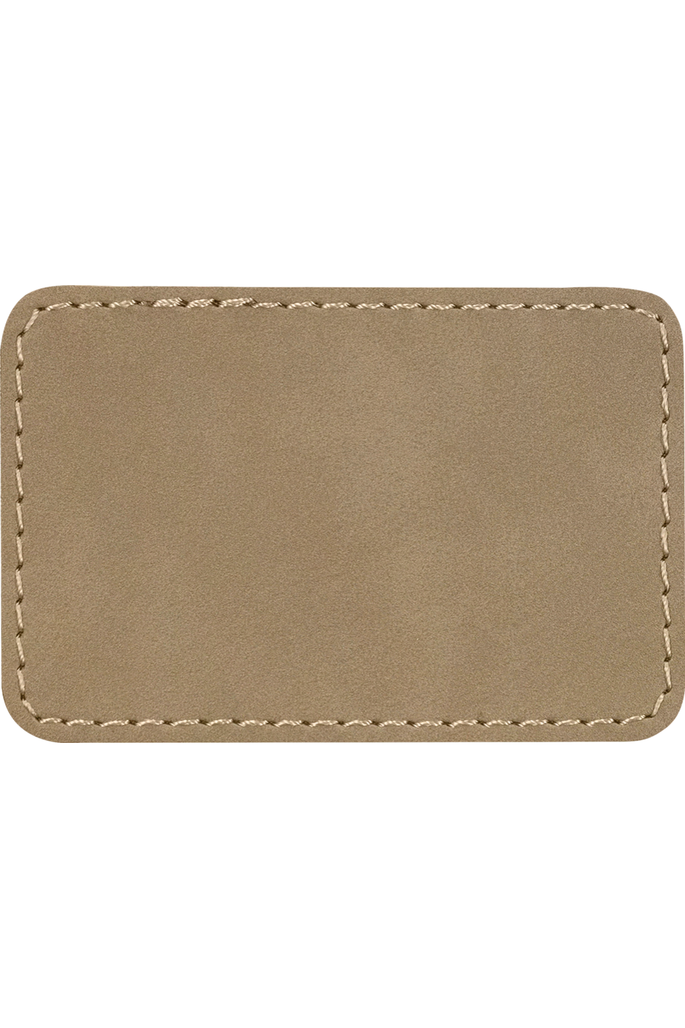 3" x 2" Rectangle Leatherette Patch with Heat Seal Backing in Light Brown/ Black