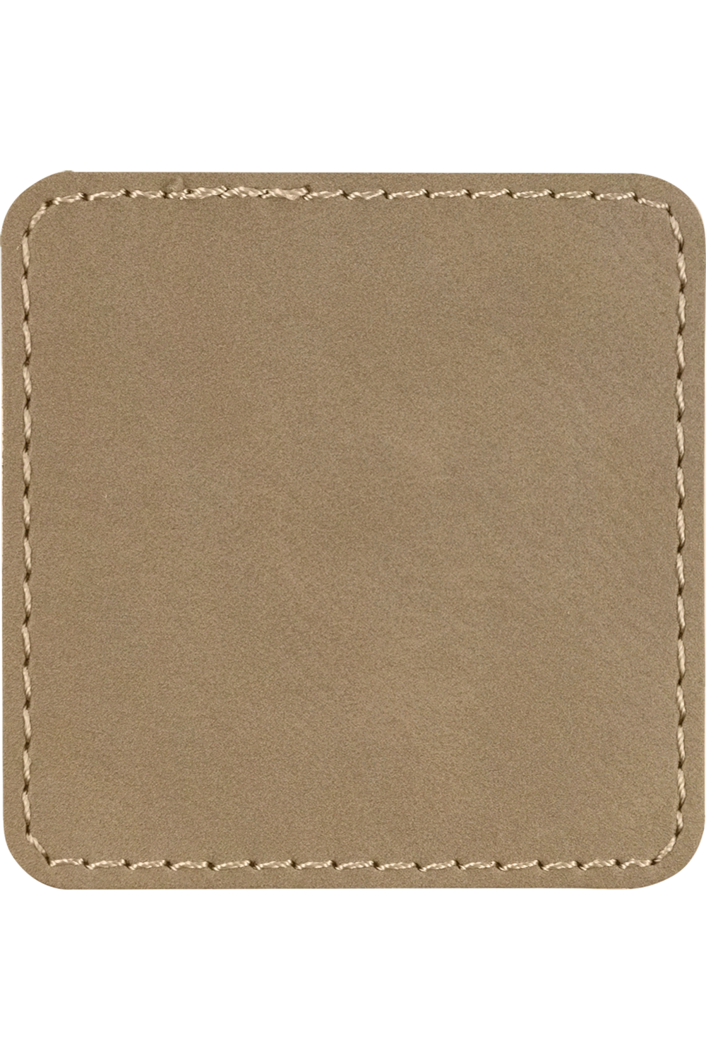 2.5" x 2.5" Square Leatherette Patch with Heat Seal Backing in Light Brown/ Black