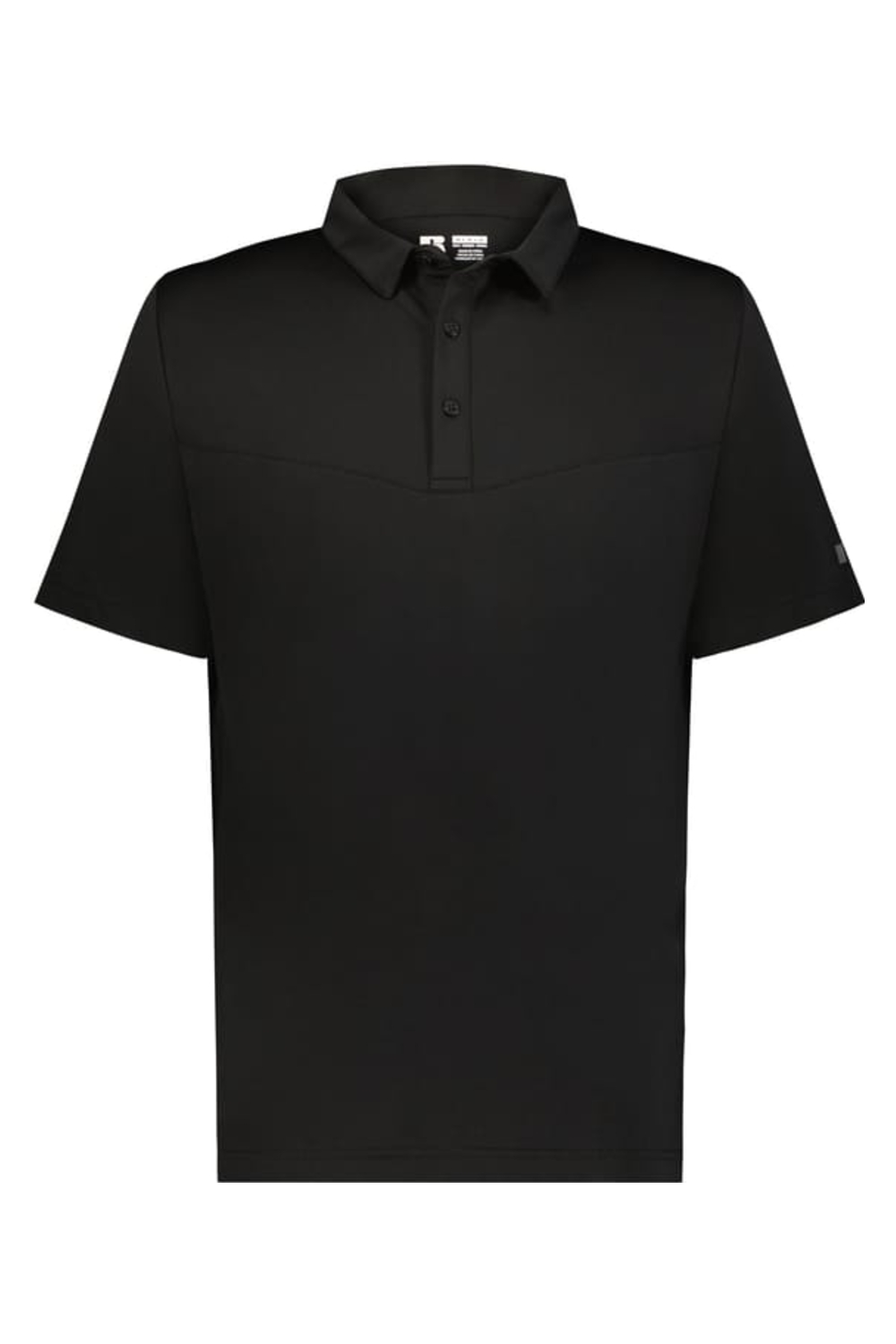 Russell Sideline Grid Polo in Black