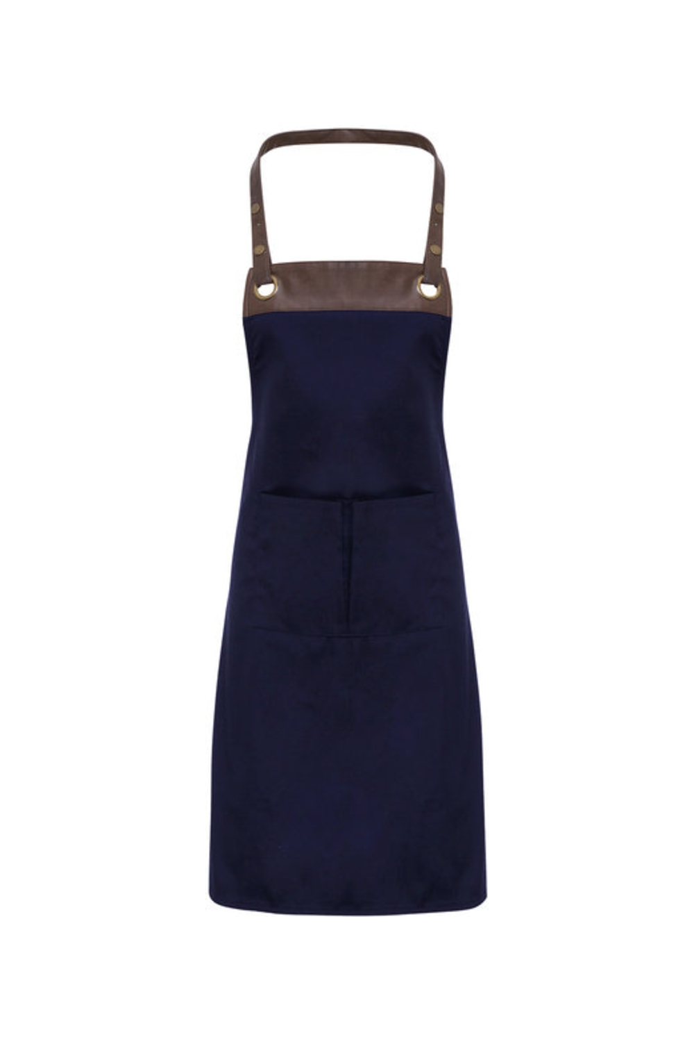 Artisan Collection by Reprime Espresso Bib Apron in Navy/ Brown