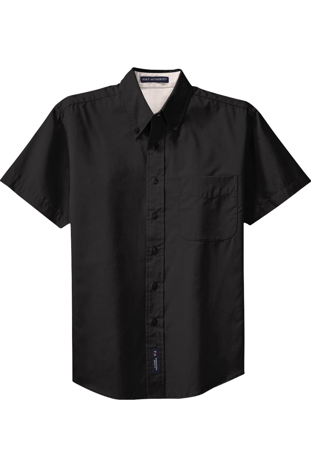 Port Authority Short Sleeve Easy Care Shirt in Black/ Light Stone