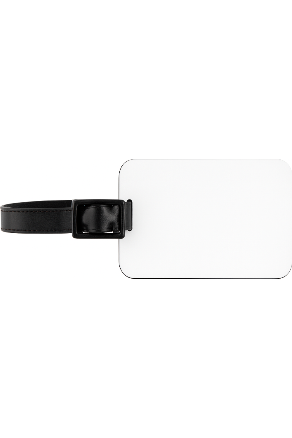 3" x 2" Polymer Rectangle Luggage Tag with Black Edge and Strap
