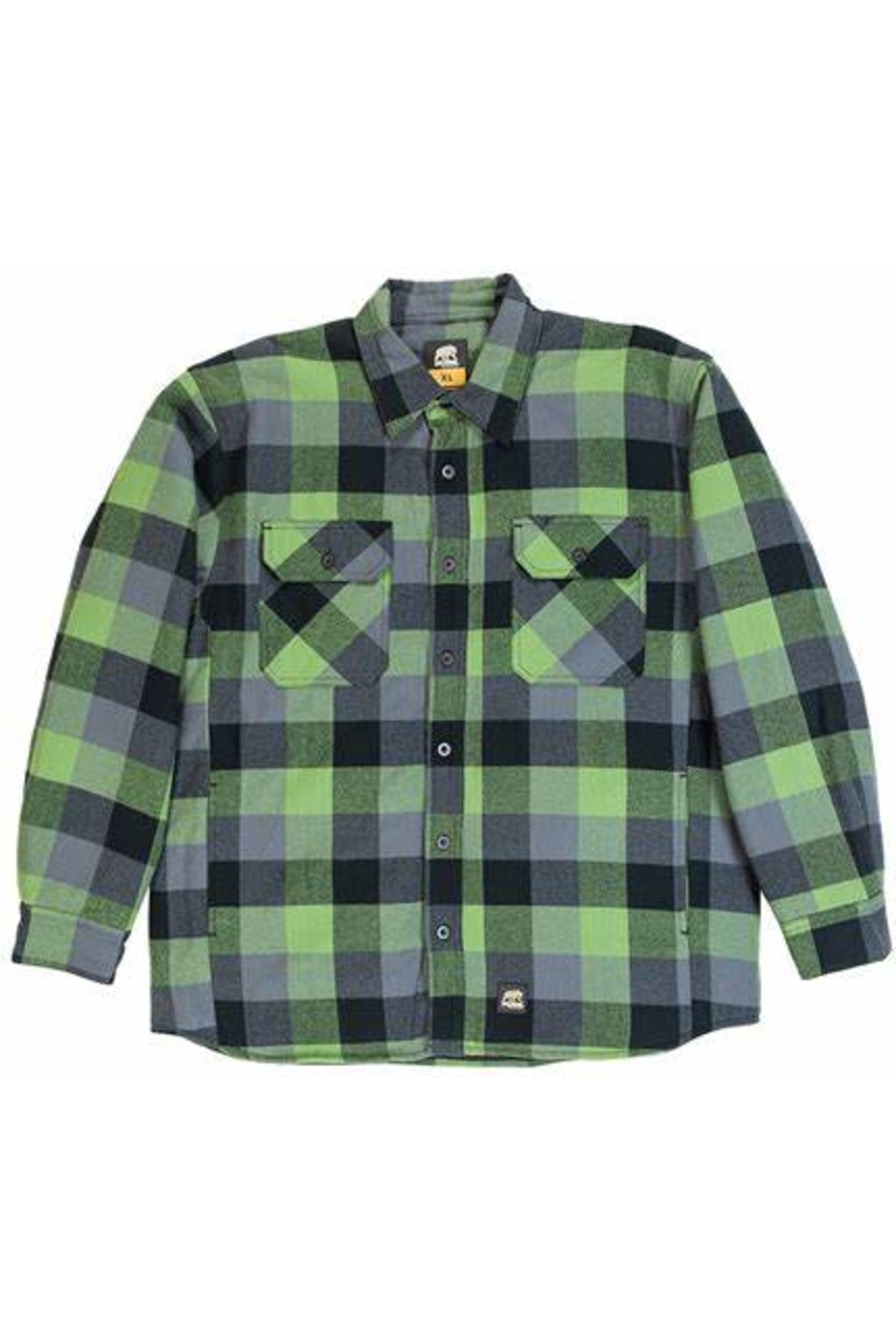 Berne Men's Timber Flannel Shirt Jacket in Plaid Green