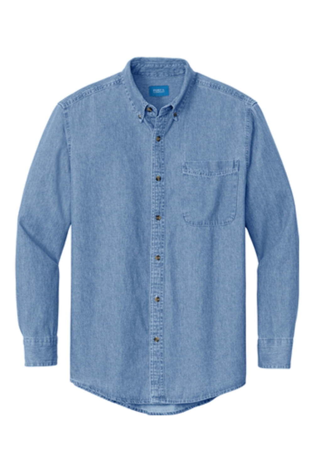 Port & Company - Long Sleeve Value Denim Shirt in Faded Blue