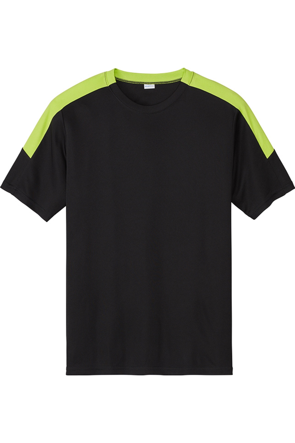 Sport-Tek Competitor United Crew in Black/ Lime Shock
