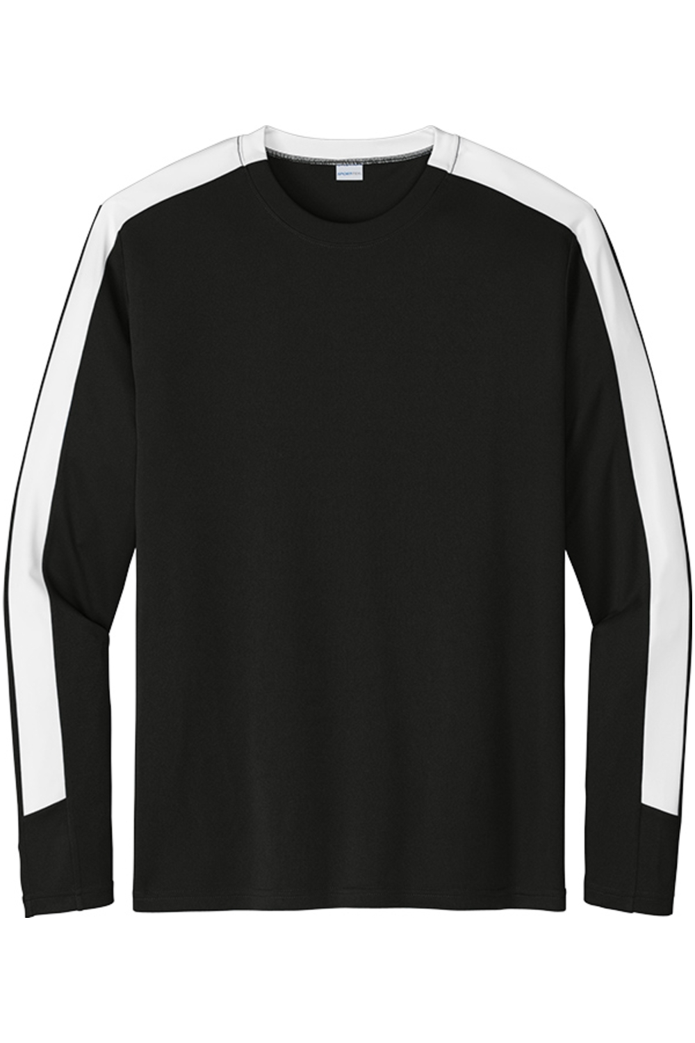 Sport-Tek Competitor United Long Sleeve Crew in Black/ White