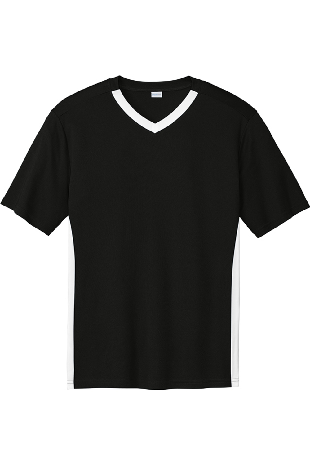 Sport-Tek Competitor United V-Neck in Black/ White