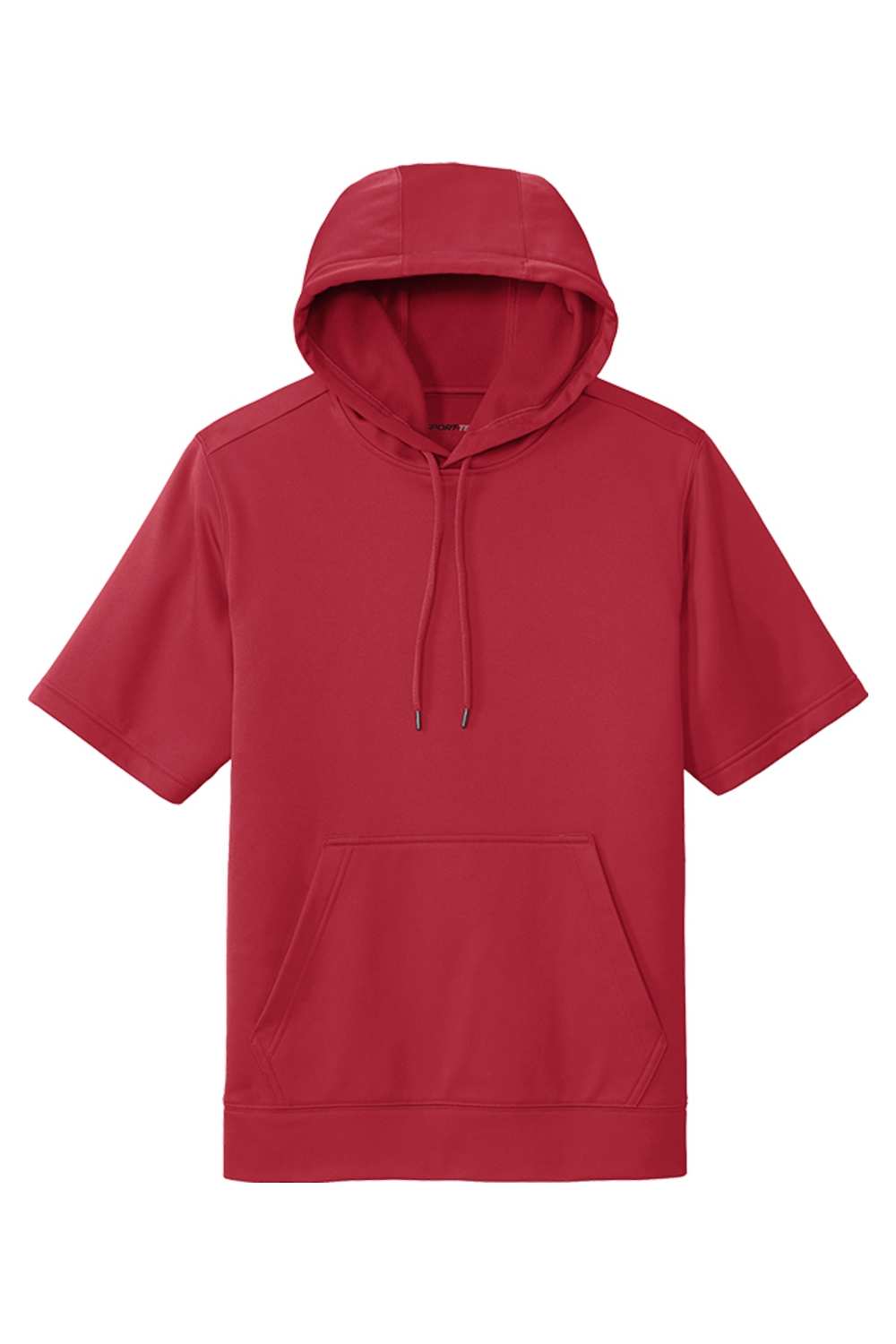 Sport-Tek Sport-Wick Fleece Short Sleeve Hooded Pullover in Deep Red