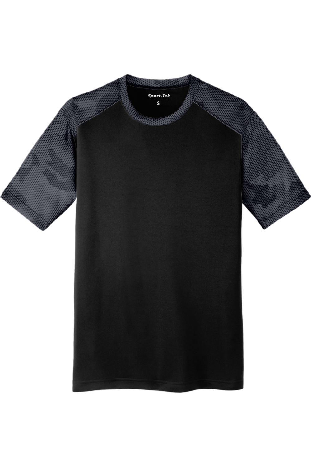 Sport-Tek CamoHex Colorblock Tee in Black/ Iron Grey