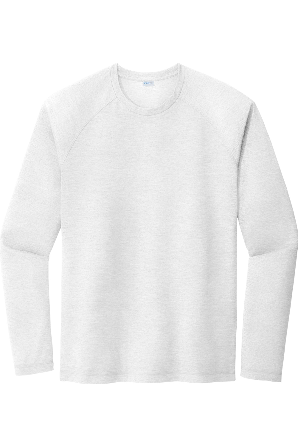 Sport-TekPosiCharge Long Sleeve Tri-Blend Wicking Raglan Tee in White Triad Solid