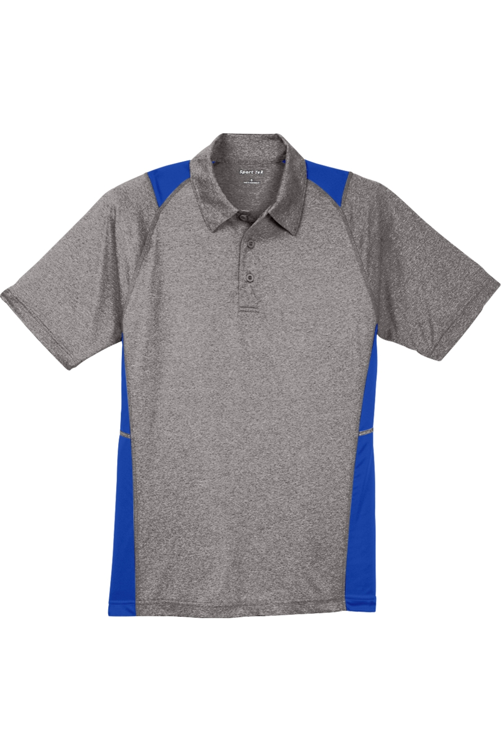 Sport-Tek Heather Colorblock Contender Polo in Vintage Heather/ True Royal