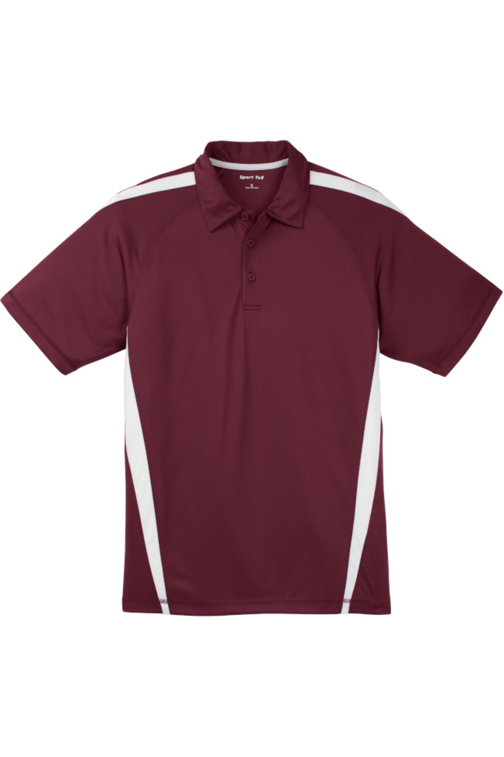 Sport-Tek PosiCharge Micro-Mesh Colorblock Polo in Maroon/ White