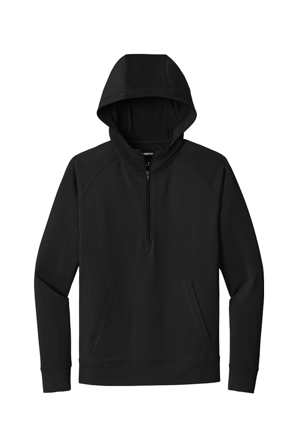 Sport-Tek Sport-Wick Stretch 1/2-Zip Hoodie in Black