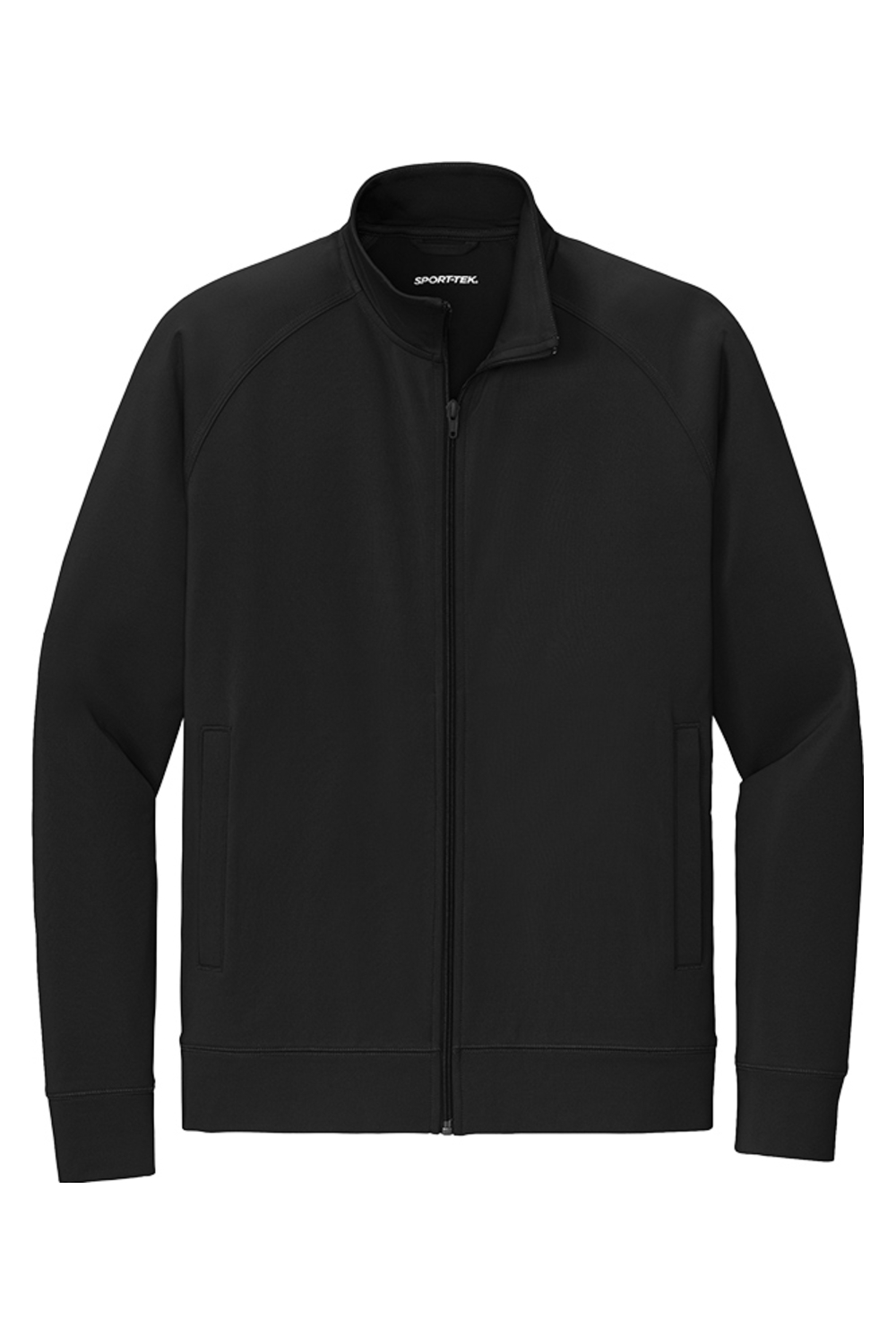 Sport-Tek Sport-Wick Stretch Full-Zip Cadet Jacket in Black