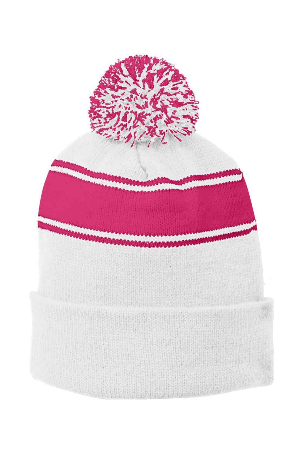 Sport-Tek Stripe Pom Pom Beanie