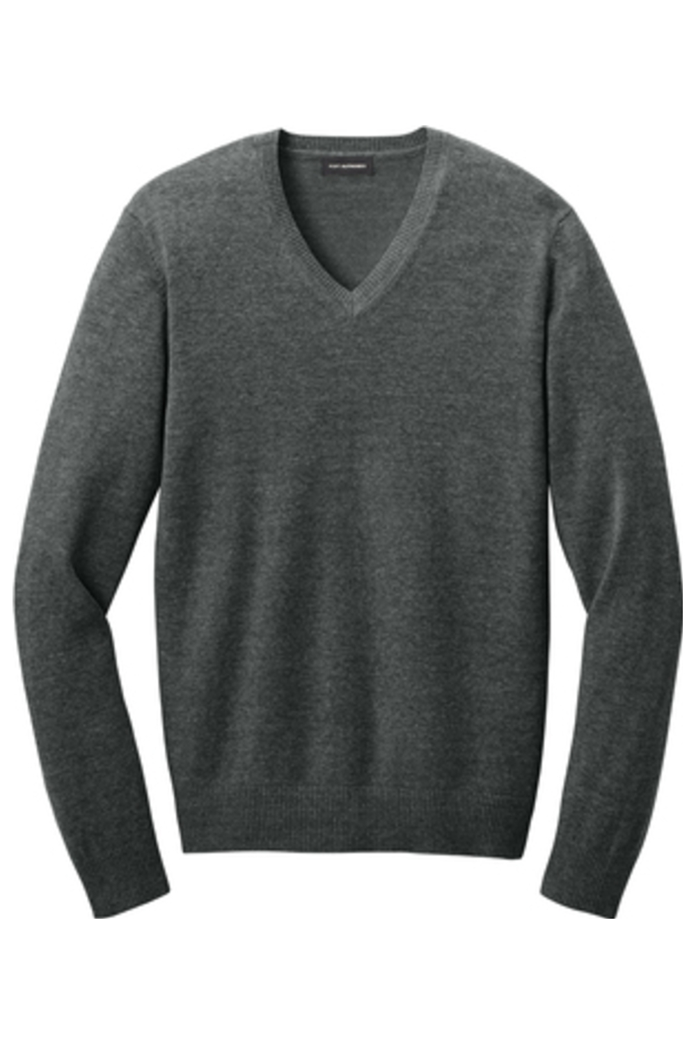 Port Authority Easy Care V-Neck Sweater in Charcoal Heather