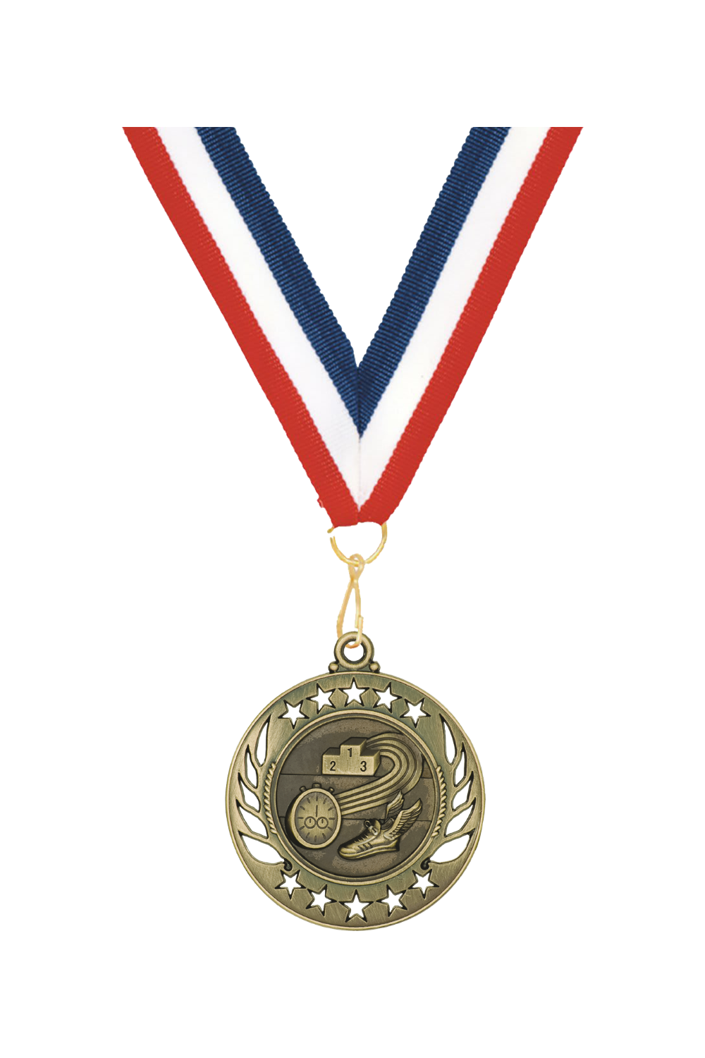 2 1/4" Antique Track Galaxy Medal w/ Neck Ribbon
