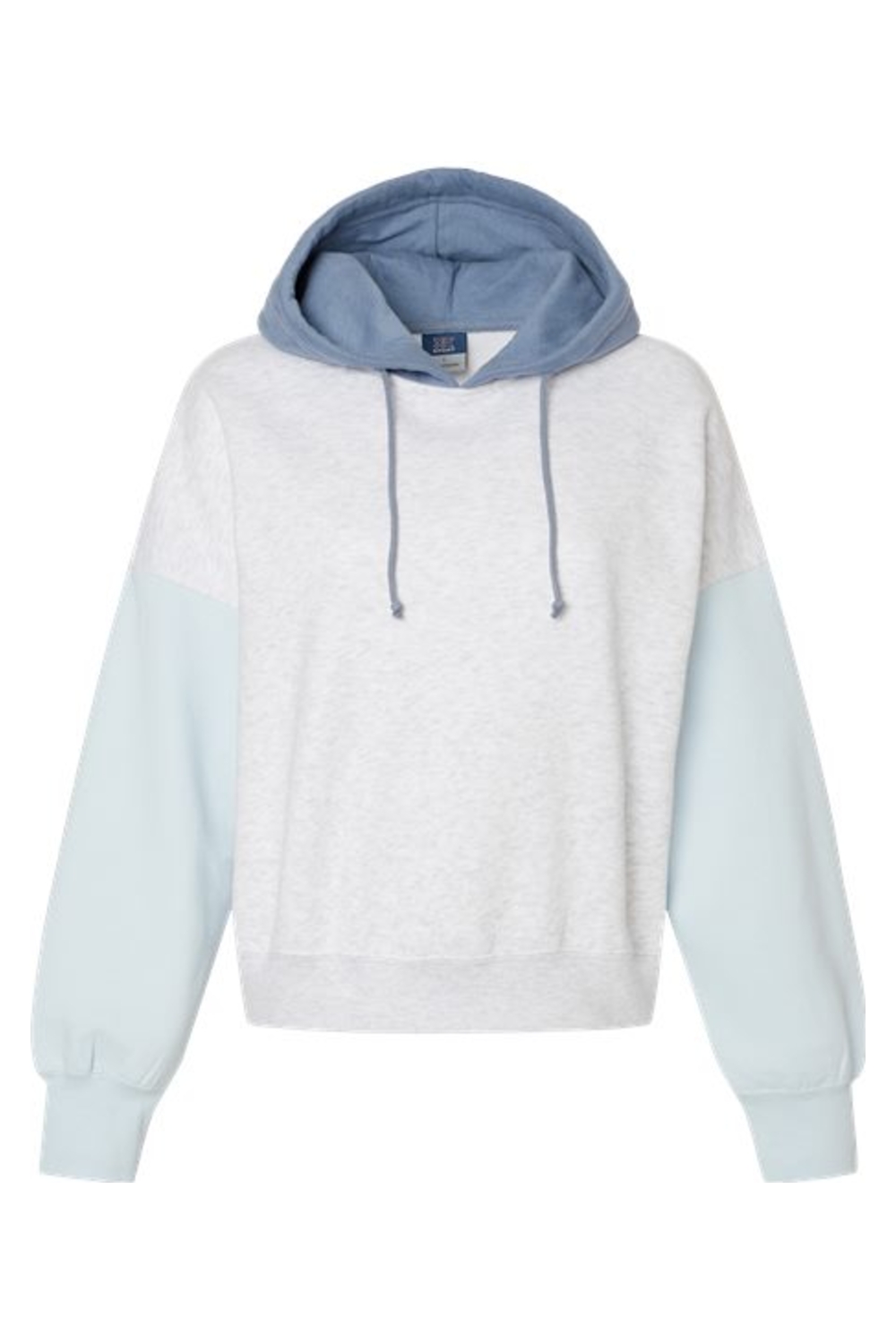 MV Sport Women's Sueded Fleece Colorblocked Crop Hooded Sweatshirt
