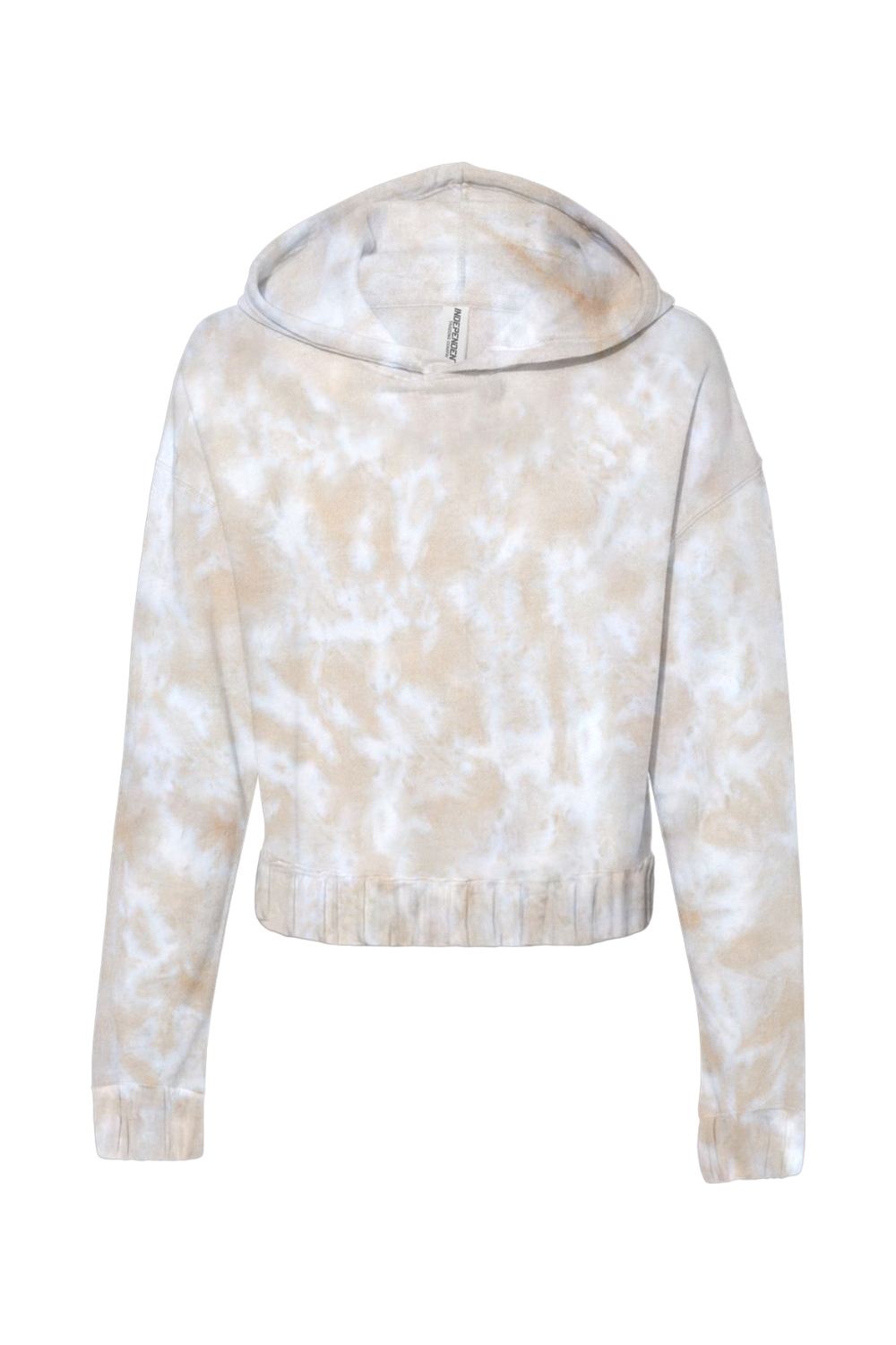 MV Sport - Women's Sueded Fleece Tie-Dyed Crop Hooded Sweatshirt in Atmosphere
