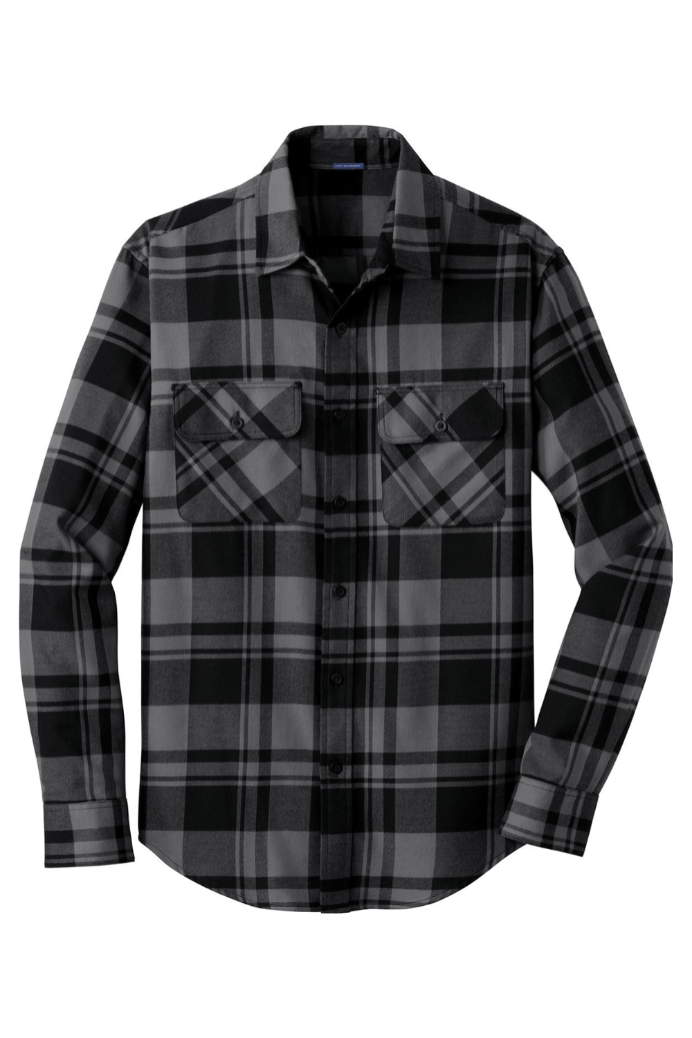 Port Authority Plaid Flannel Shirt in Grey/ Black