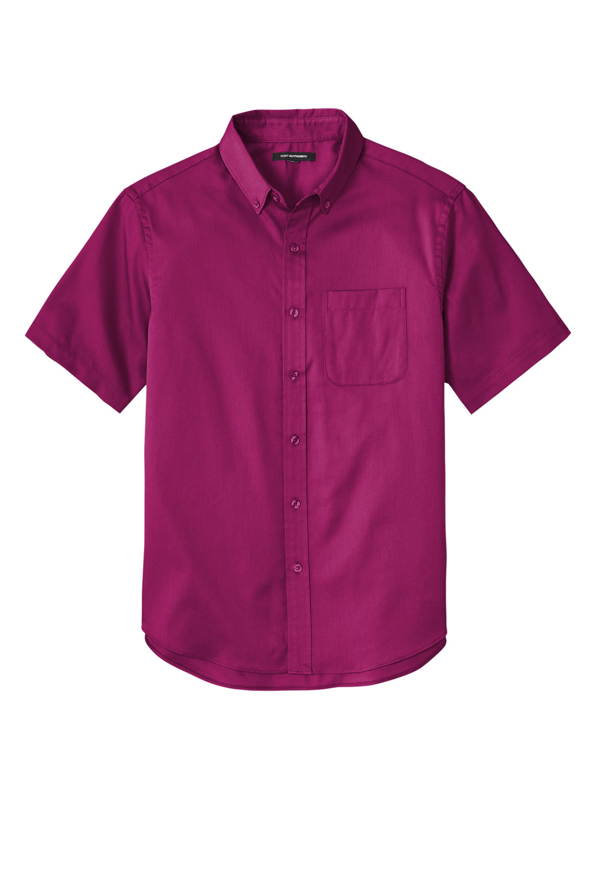 Port Authority Short Sleeve SuperPro React Twill Shirt in Wild Berry