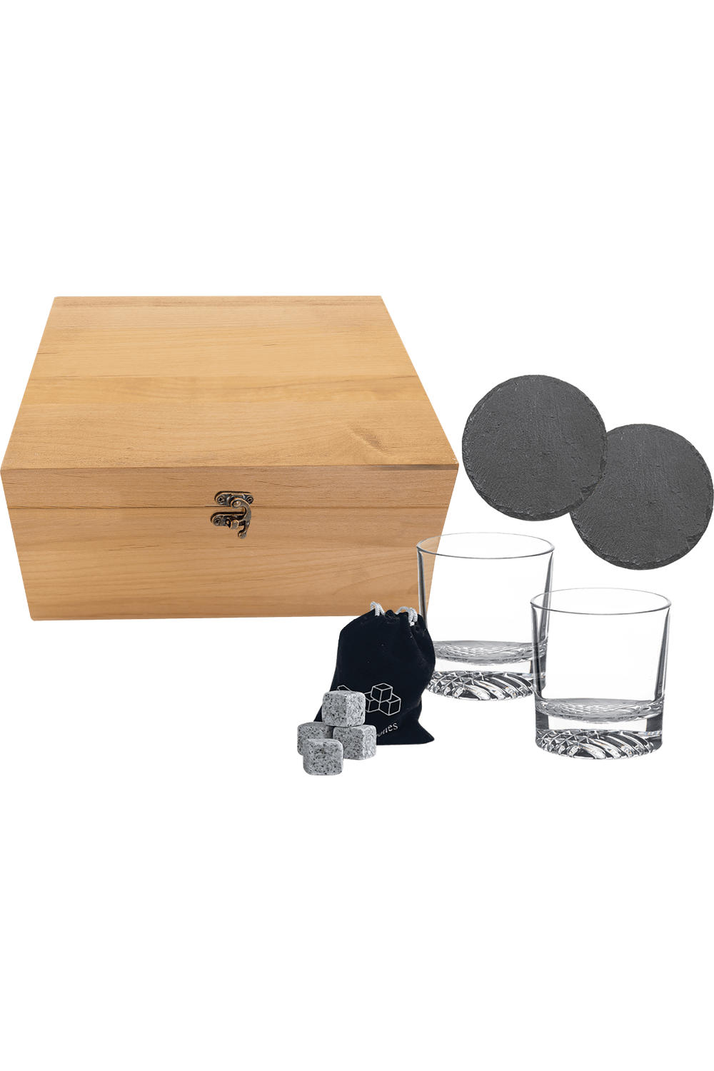 9 1/2" x 8 1/4" Red Alder Whiskey Set in Wood