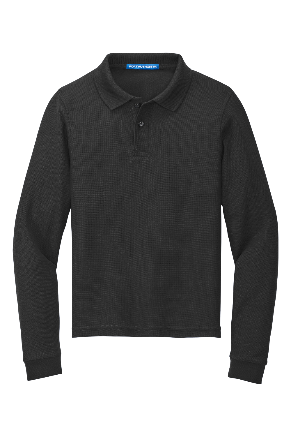 Port Authority Youth Long Sleeve Silk Touch Polo in Black