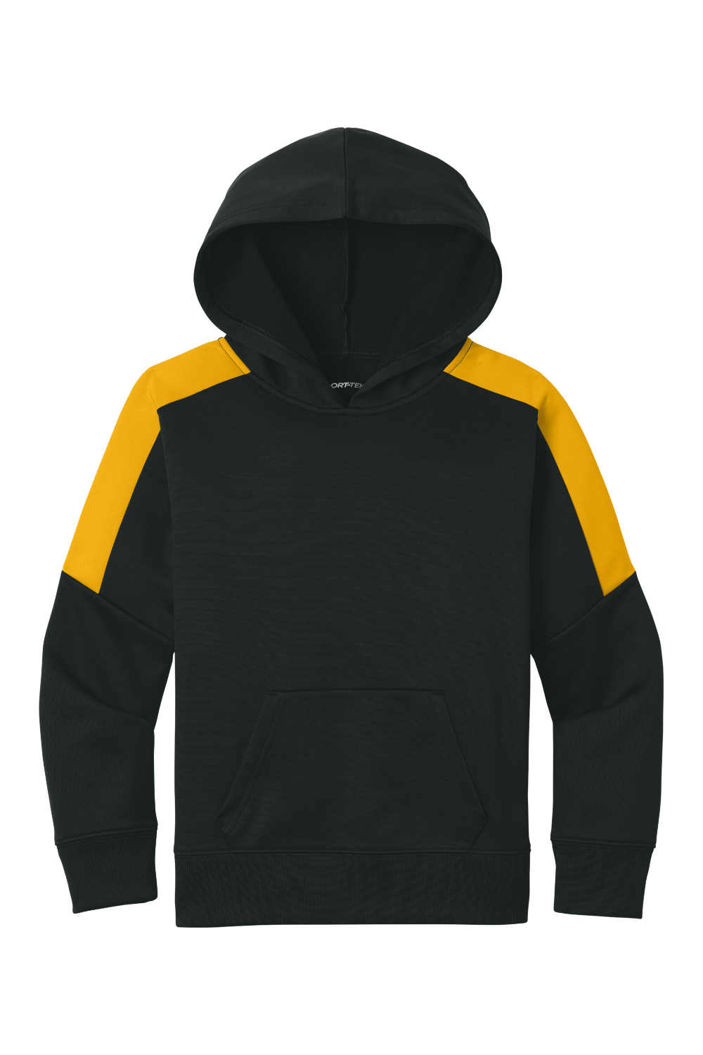 Sport-Tek Youth Sport-Wick Fleece United Pullover Hoodie in Black/ Gold