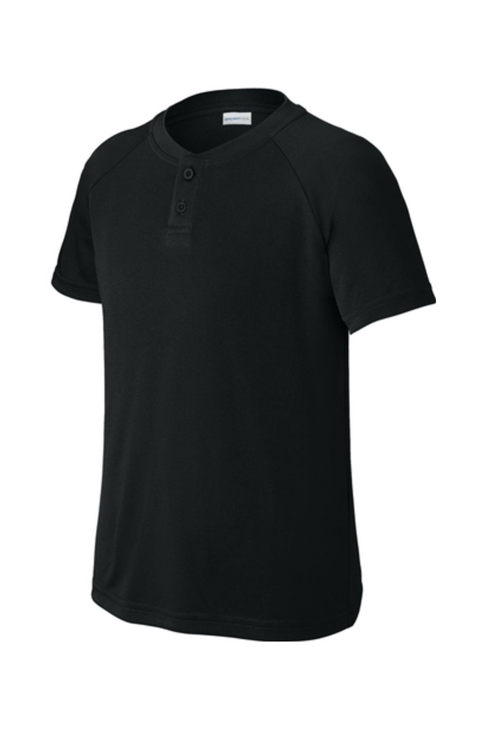 Sport-Tek Youth PosiCharge Competitor 2-Button Henley in Black
