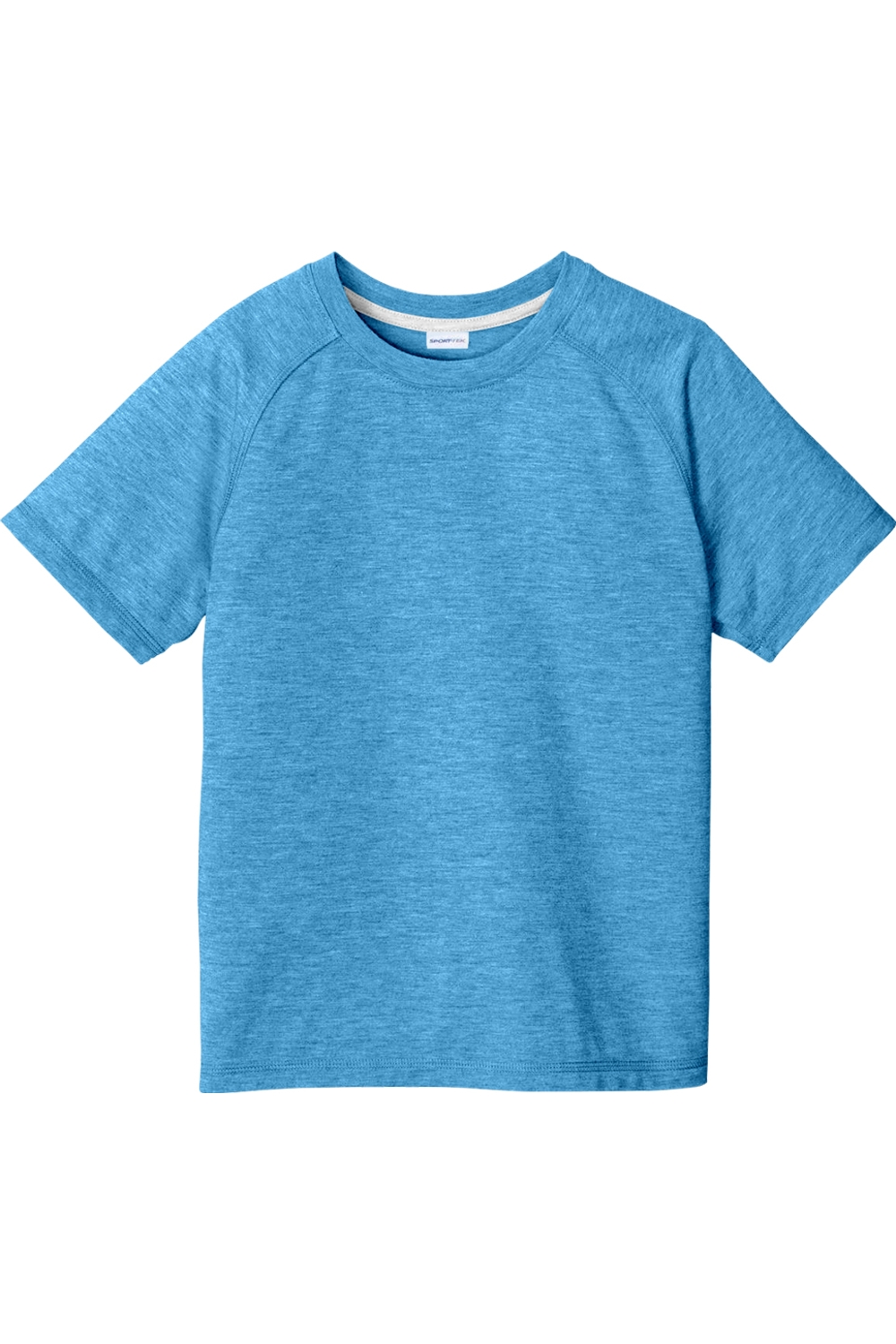 Youth Sport-Tek PosiCharge Tri-Blend Wicking Raglan Tee in Pond Blue Heather