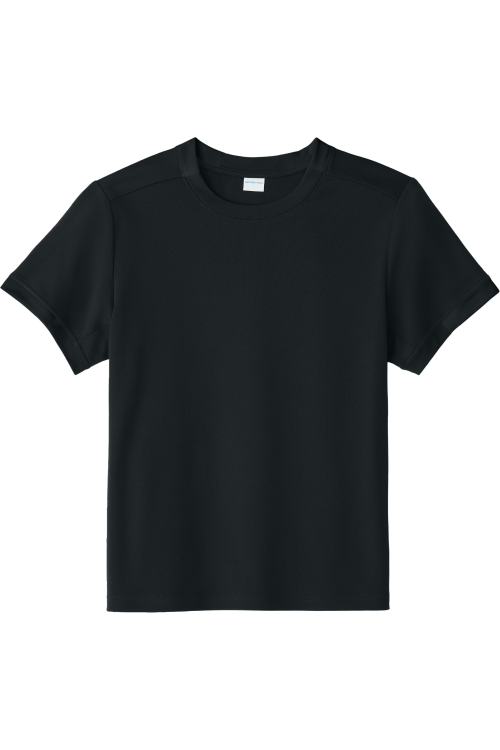 Sport-Tek Youth Club Short Sleeve Crew in Black/ Black
