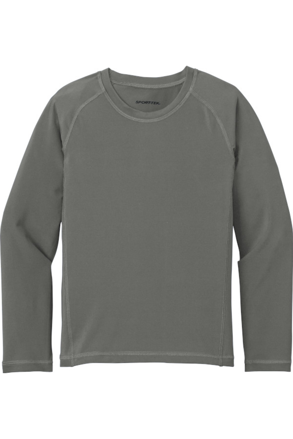 Sport-Tek Youth Long Sleeve Rashguard Tee in Dark Smoke Grey