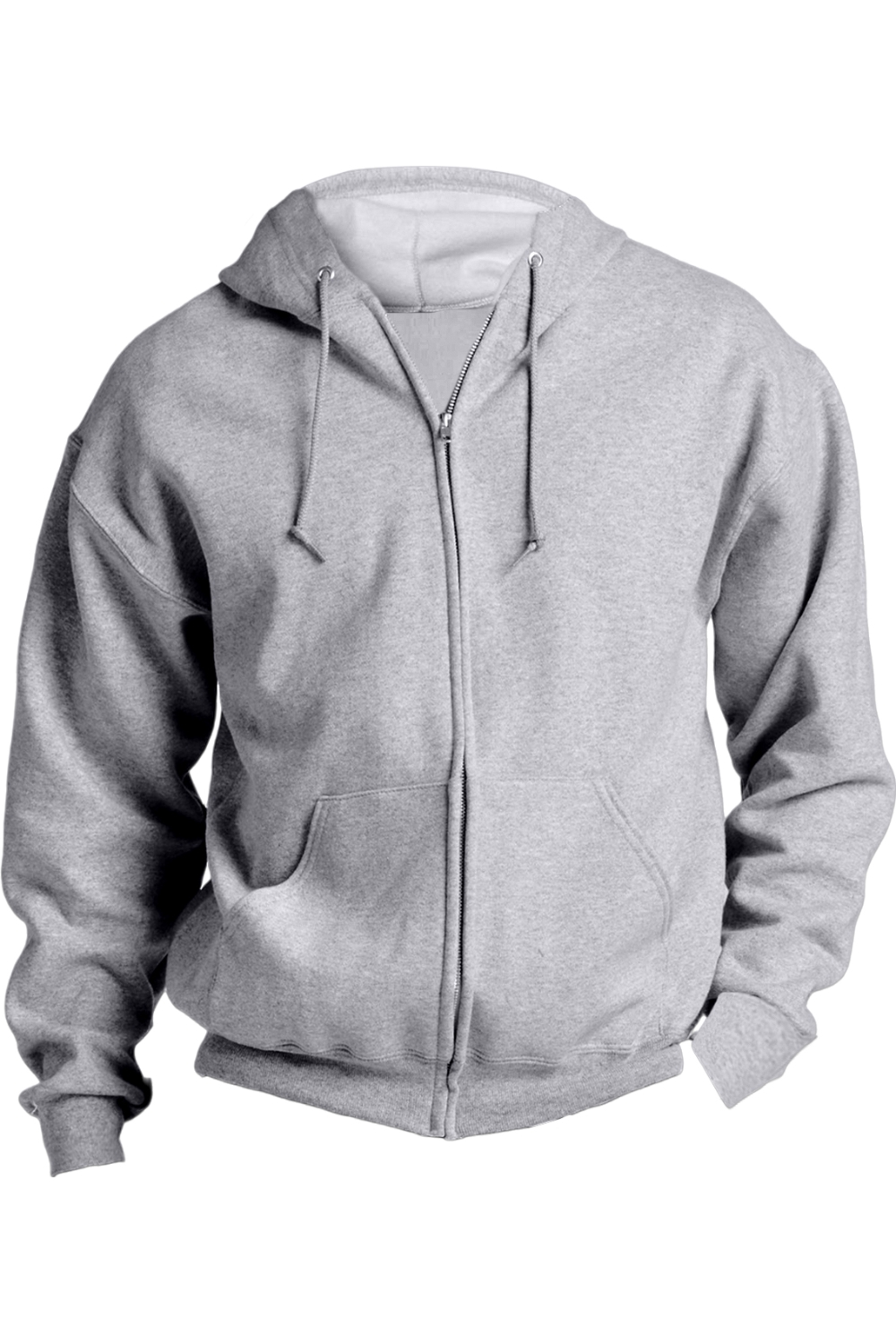 Jerzees Rugged Full-Zip Hooded Sweatshirt in Athletic Heather