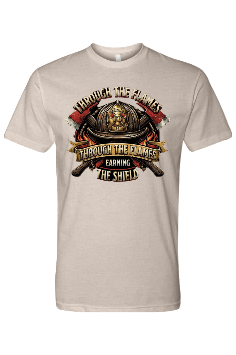 THROUGH THE FLAMES - EARNING THE SHIELD - T-Shirt 6