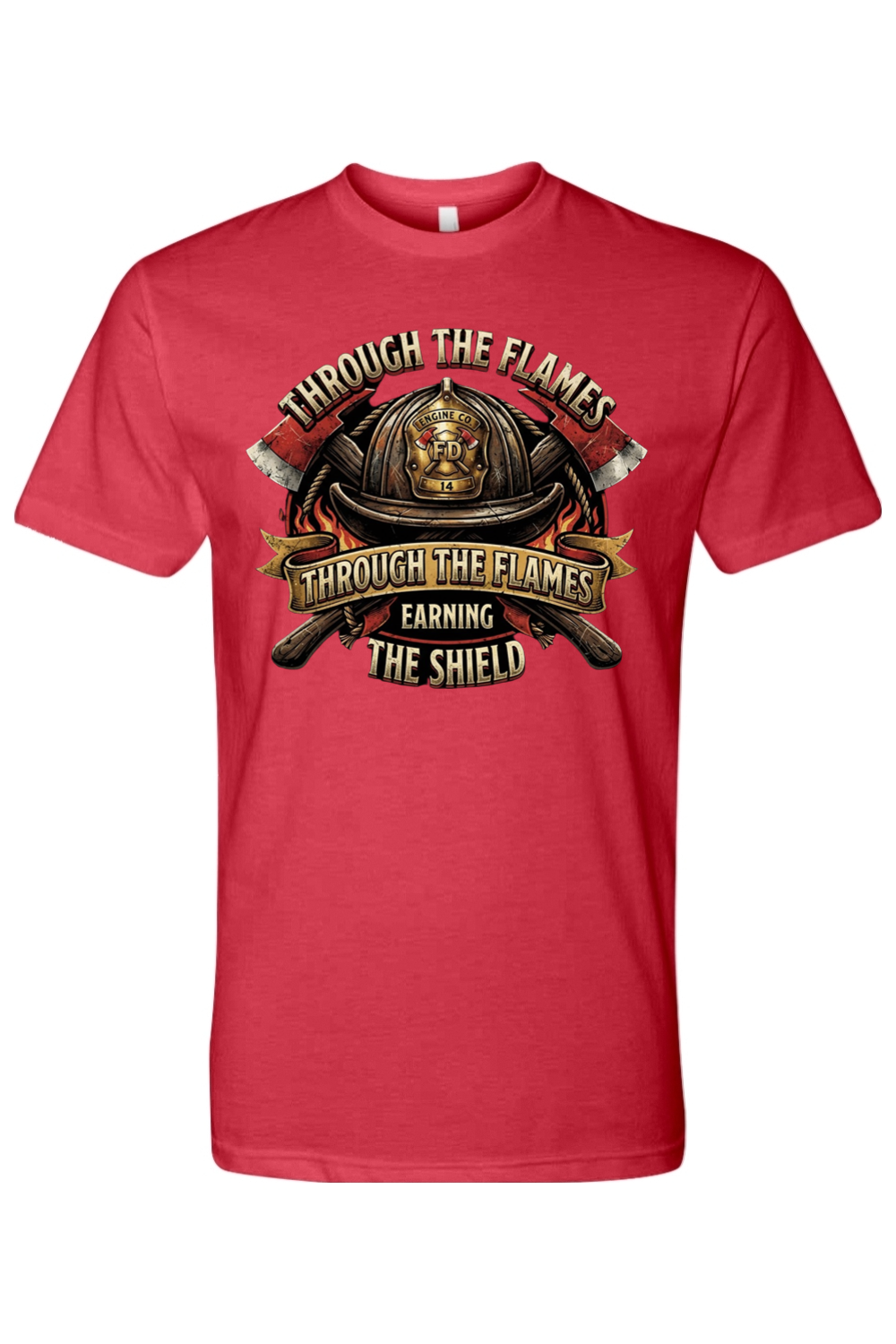 THROUGH THE FLAMES - EARNING THE SHIELD - T-Shirt 5