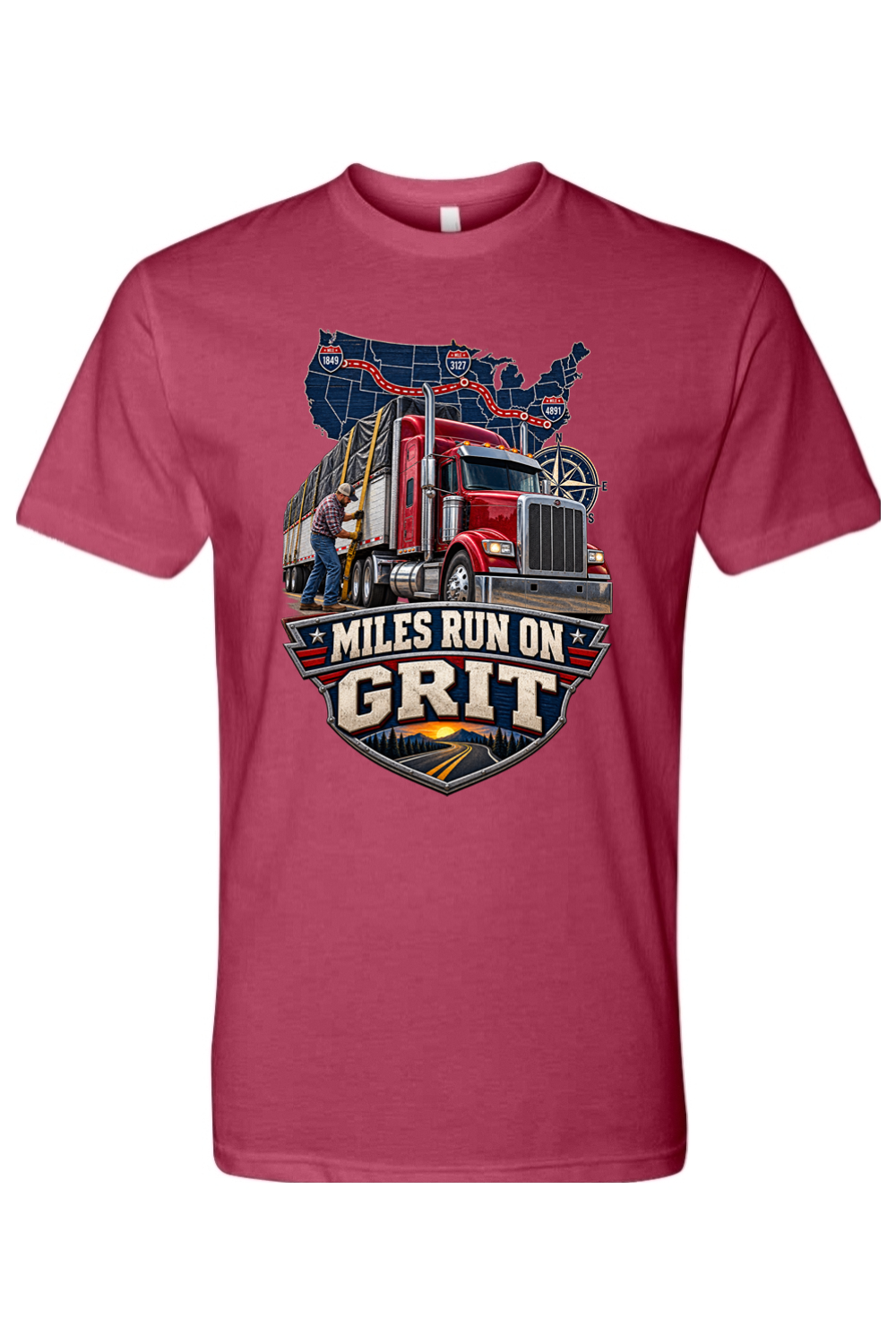 MILES RUN ON GRIT - T-Shirt 3