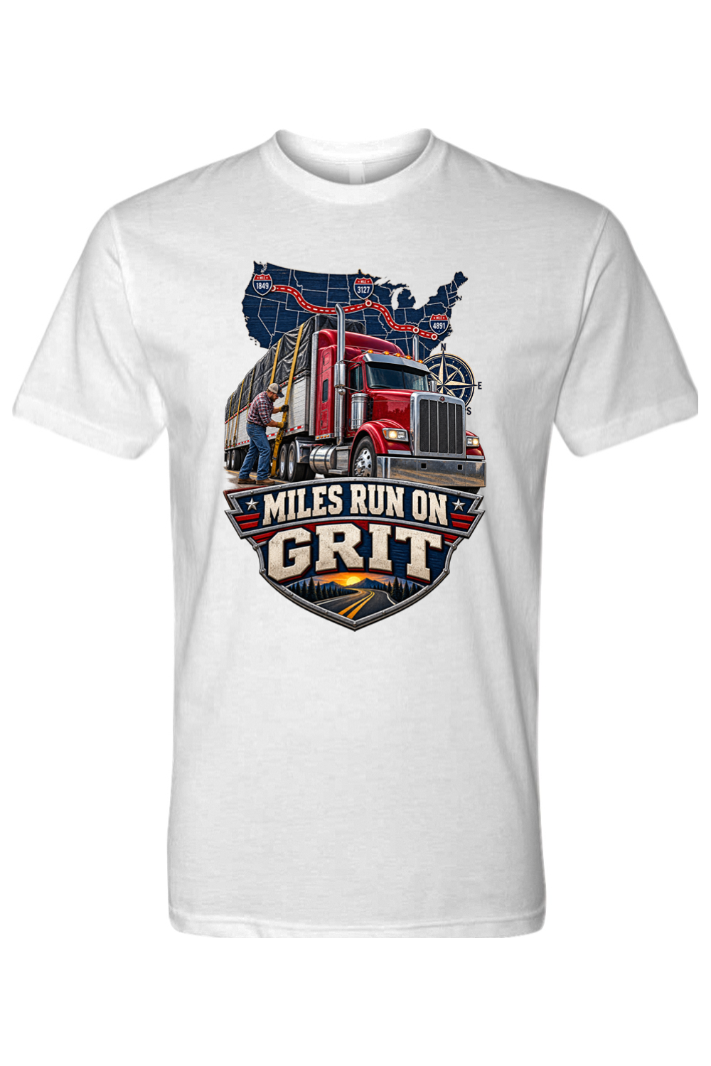 MILES RUN ON GRIT - T-Shirt