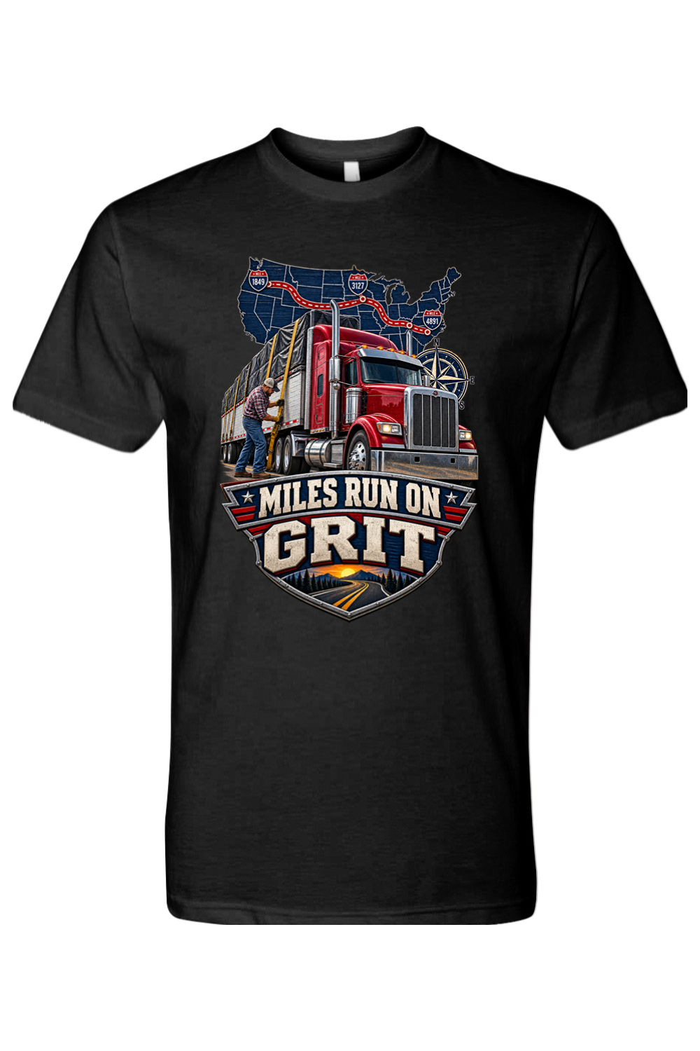MILES RUN ON GRIT - T-Shirt 2