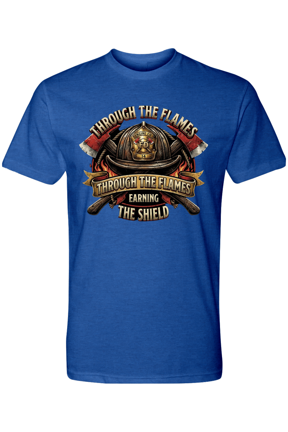 THROUGH THE FLAMES - EARNING THE SHIELD - T-Shirt 7