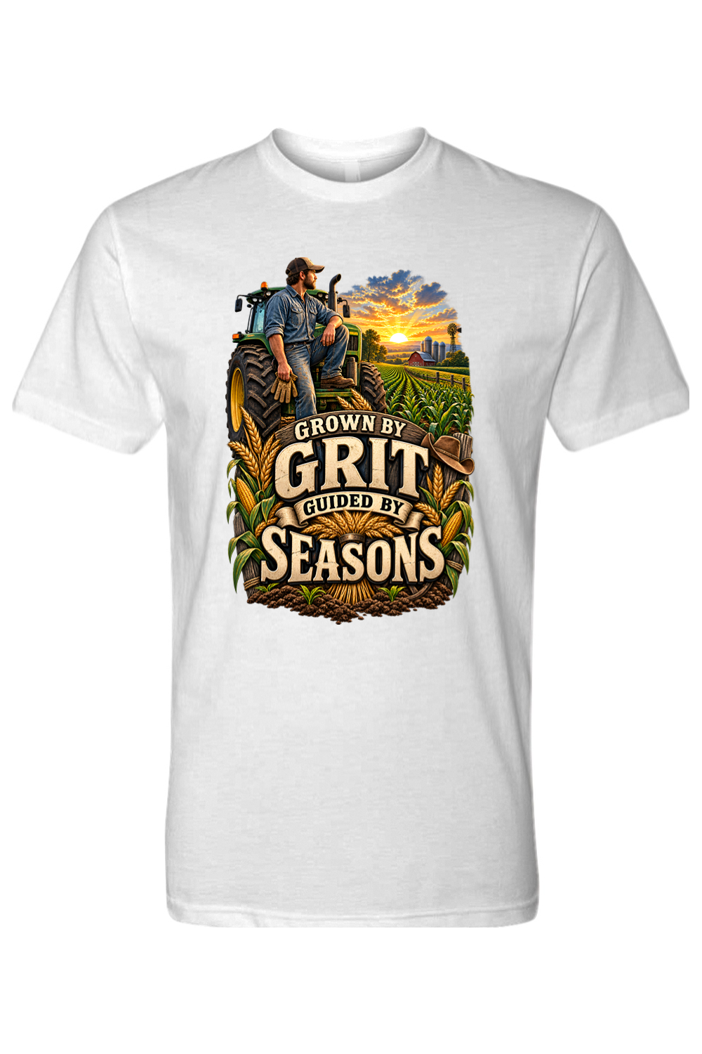 GROWN BY GRIT - GUIDED BY SEASONS - T-Shirt