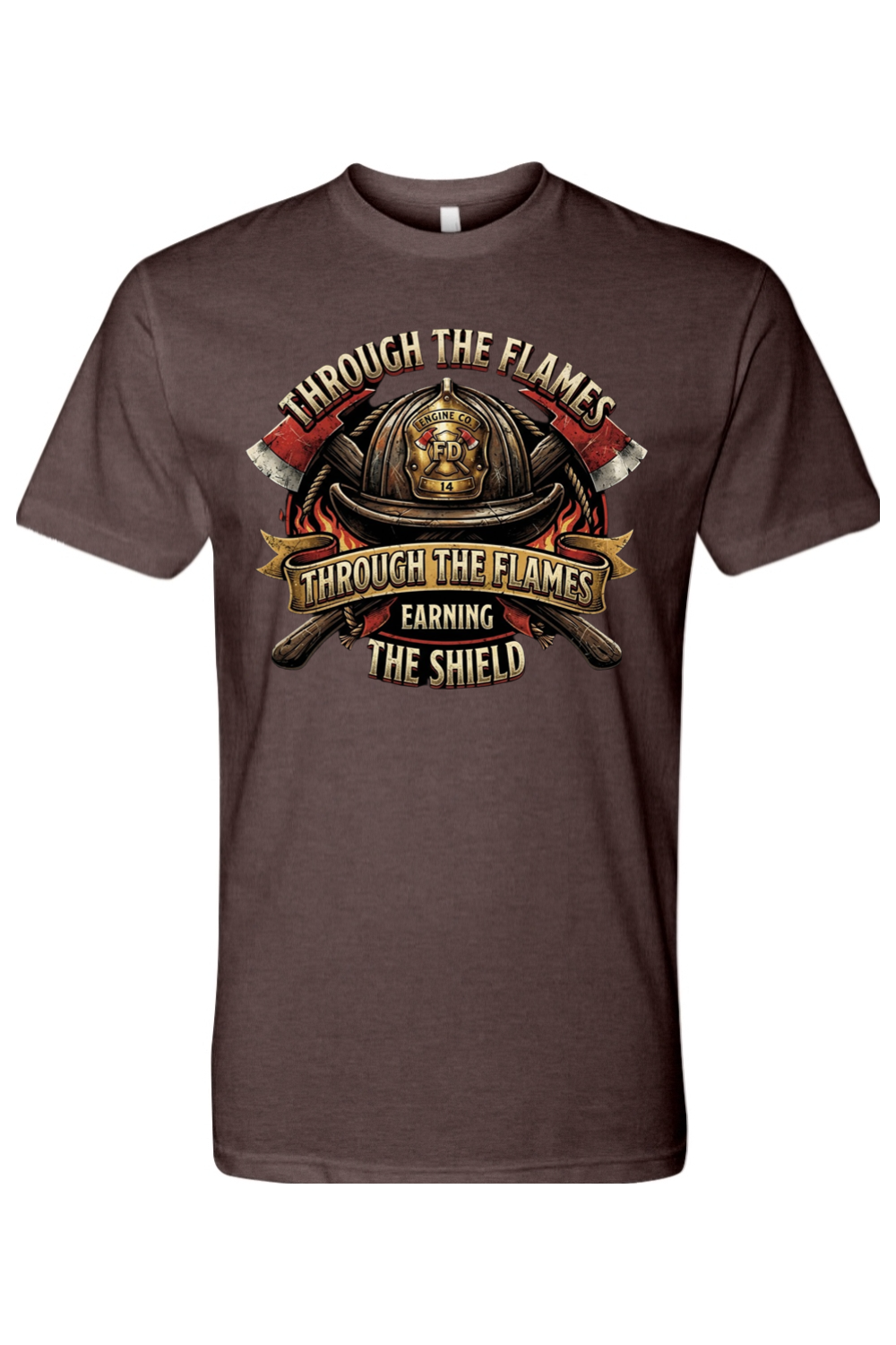 THROUGH THE FLAMES - EARNING THE SHIELD - T-Shirt 4