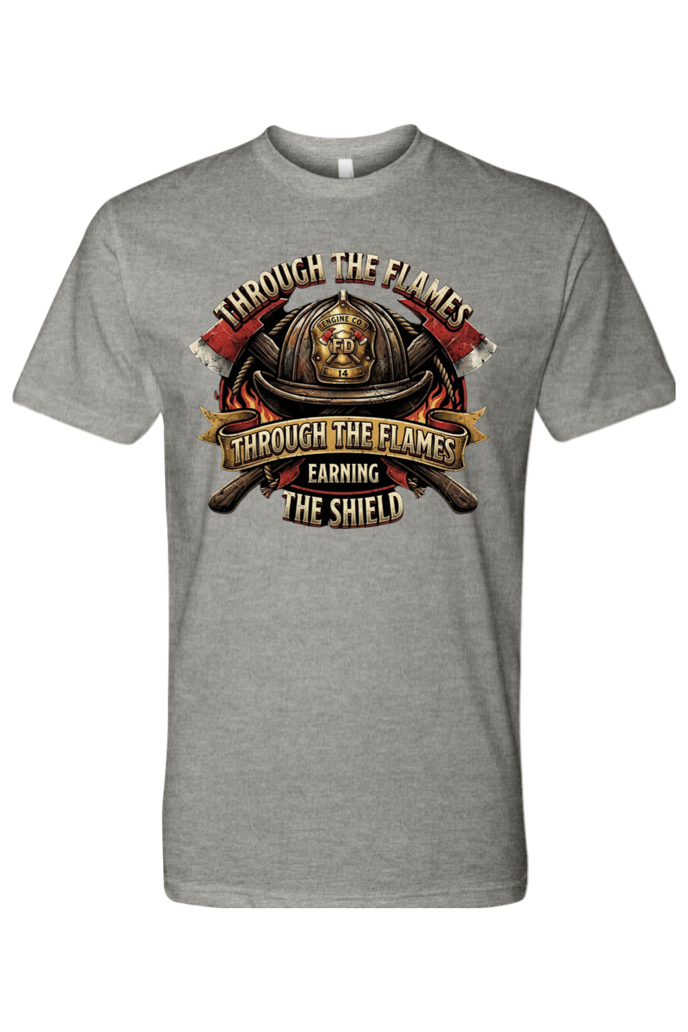 THROUGH THE FLAMES - EARNING THE SHIELD - T-Shirt 3