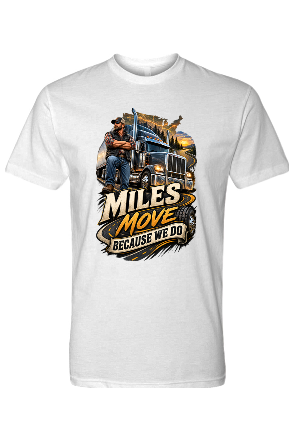 MILES MOVE BECAUSE WE DO - T-Shirt