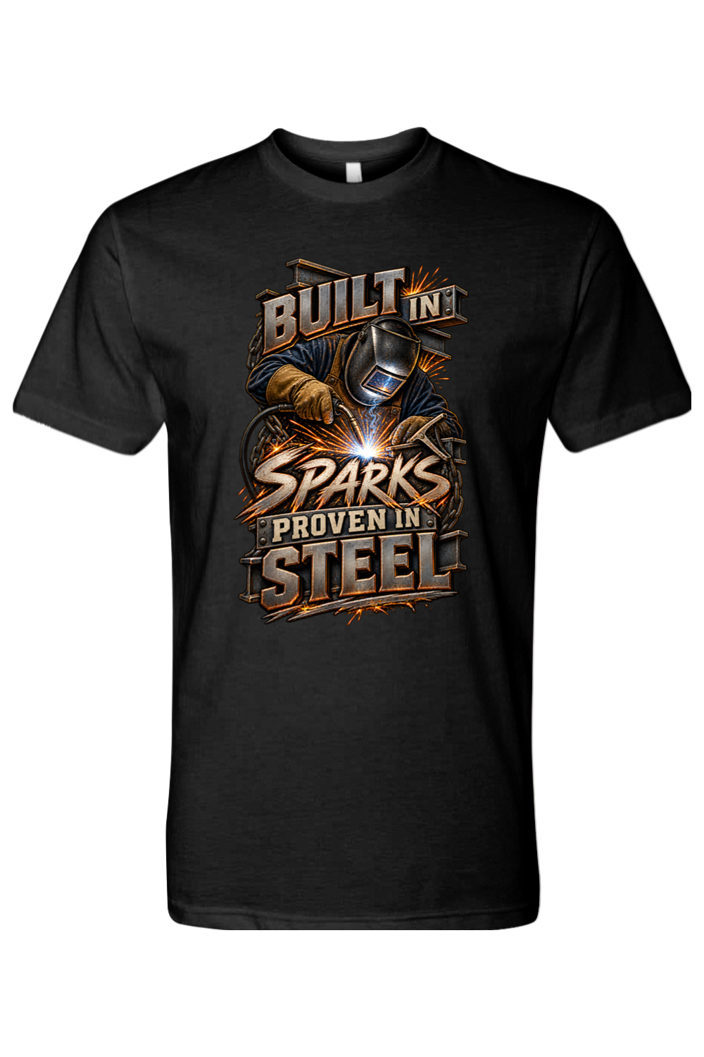 BUILT IN SPARKS - PROVEN IN STEEL - T-Shirt 2