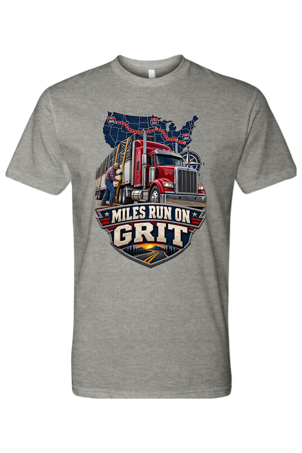 MILES RUN ON GRIT - T-Shirt 4