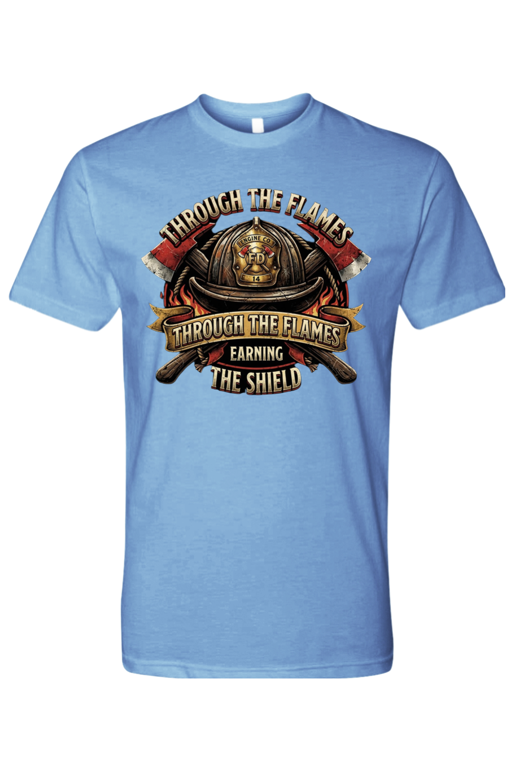 THROUGH THE FLAMES - EARNING THE SHIELD - T-Shirt 8