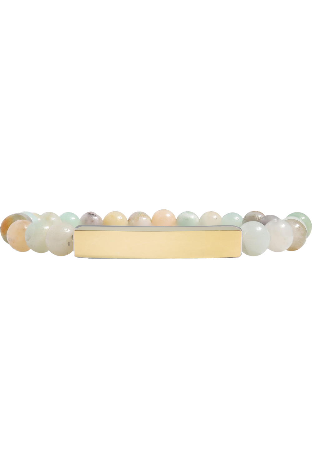 Semi Precious Natural Stone Stretch Curved Bar Bracelet